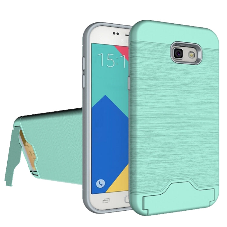 For Galaxy A7 (2017) / A720 Brushed Texture Separable PC + TPU Protective Combination Back Case with Holder & Card Slot
