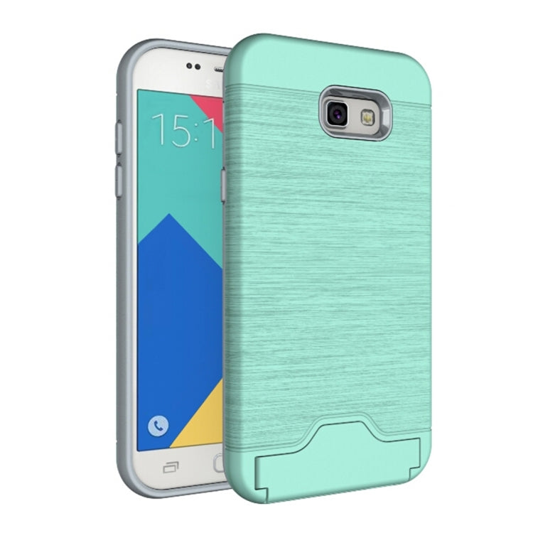 For Galaxy A7 (2017) / A720 Brushed Texture Separable PC + TPU Protective Combination Back Case with Holder & Card Slot