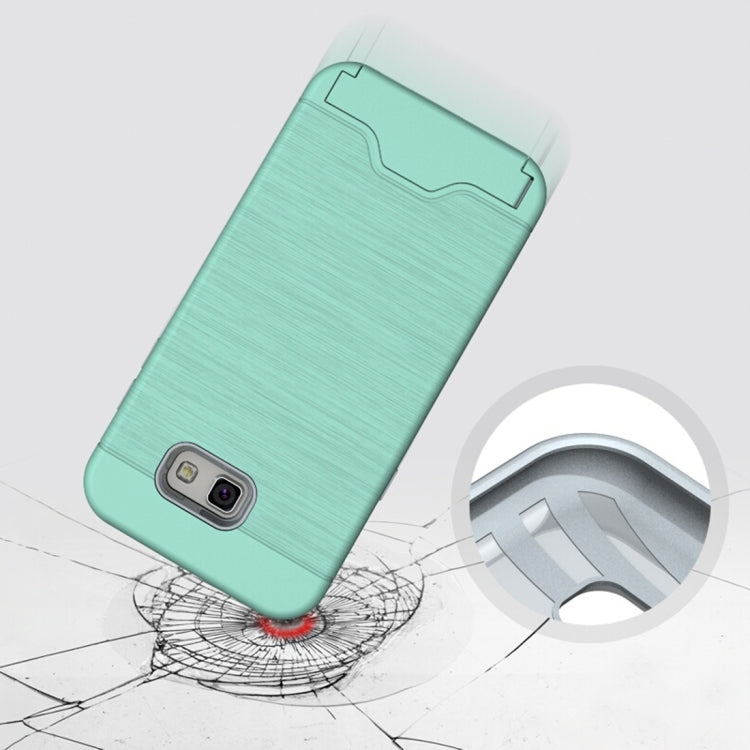For Galaxy A7 (2017) / A720 Brushed Texture Separable PC + TPU Protective Combination Back Case with Holder & Card Slot