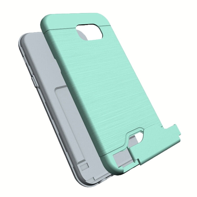 For Galaxy A7 (2017) / A720 Brushed Texture Separable PC + TPU Protective Combination Back Case with Holder & Card Slot