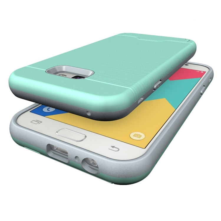 For Galaxy A7 (2017) / A720 Brushed Texture Separable PC + TPU Protective Combination Back Case with Holder & Card Slot