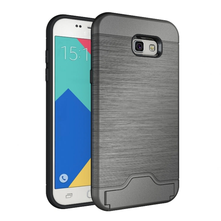 For Galaxy A7 (2017) / A720 Brushed Texture Separable PC + TPU Protective Combination Back Case with Holder & Card Slot