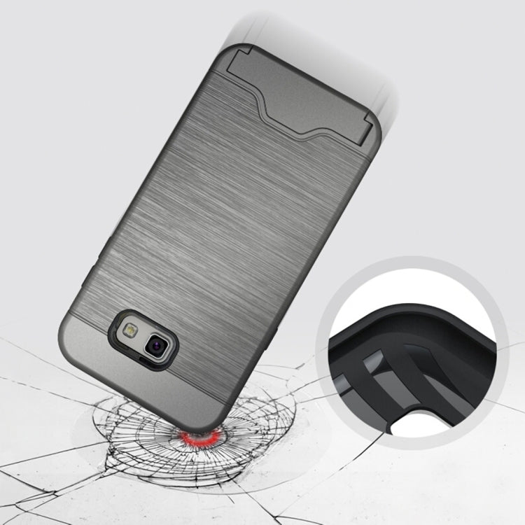 For Galaxy A7 (2017) / A720 Brushed Texture Separable PC + TPU Protective Combination Back Case with Holder & Card Slot