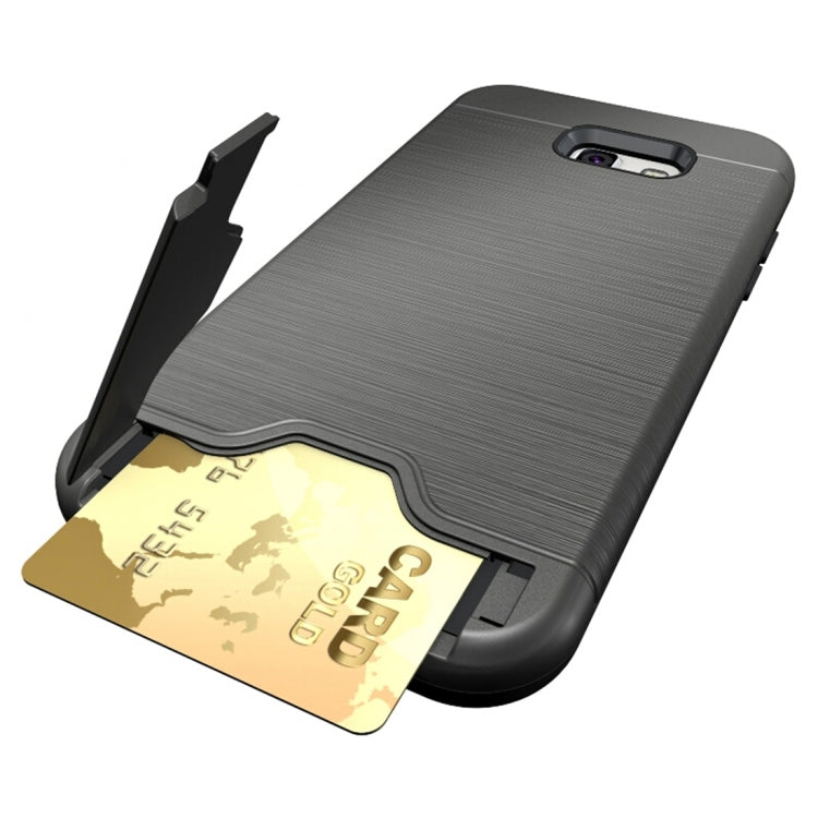 For Galaxy A7 (2017) / A720 Brushed Texture Separable PC + TPU Protective Combination Back Case with Holder & Card Slot
