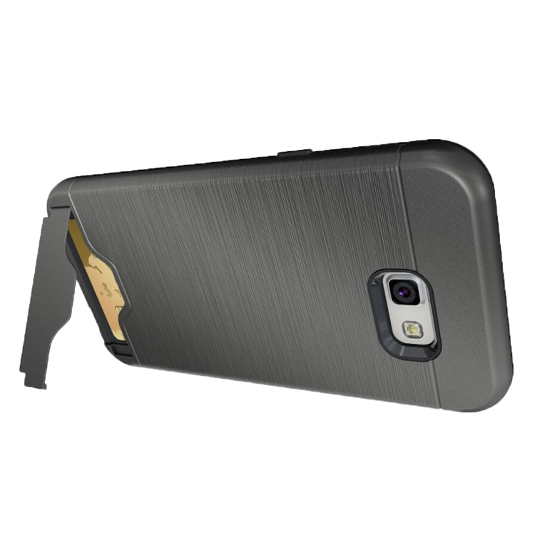 For Galaxy A7 (2017) / A720 Brushed Texture Separable PC + TPU Protective Combination Back Case with Holder & Card Slot