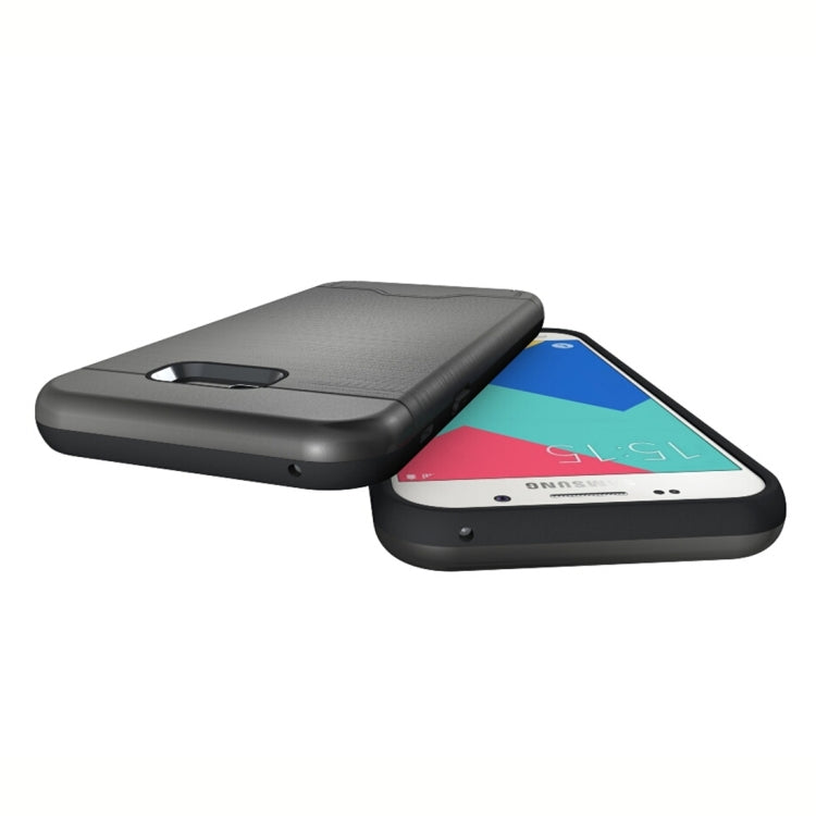 For Galaxy A7 (2017) / A720 Brushed Texture Separable PC + TPU Protective Combination Back Case with Holder & Card Slot