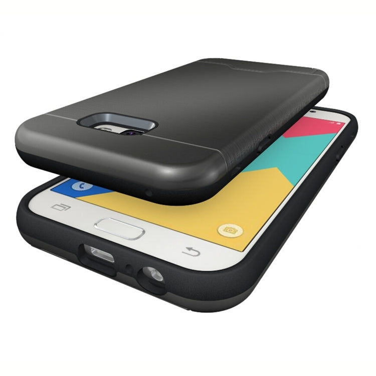For Galaxy A7 (2017) / A720 Brushed Texture Separable PC + TPU Protective Combination Back Case with Holder & Card Slot