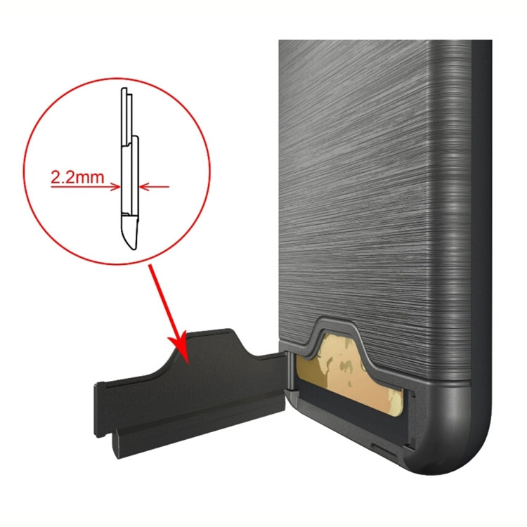 For Galaxy A7 (2017) / A720 Brushed Texture Separable PC + TPU Protective Combination Back Case with Holder & Card Slot