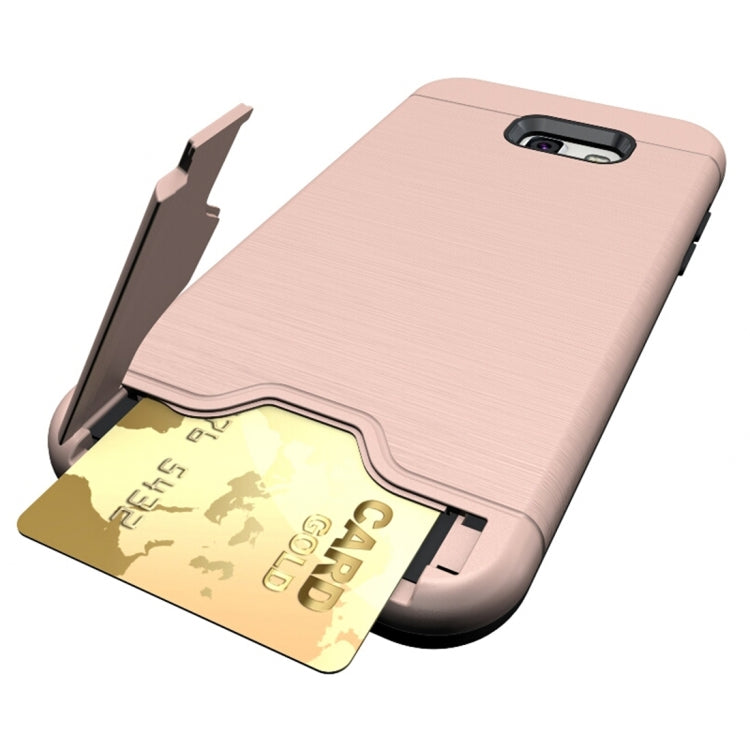 For Galaxy A7 (2017) / A720 Brushed Texture Separable PC + TPU Protective Combination Back Case with Holder & Card Slot