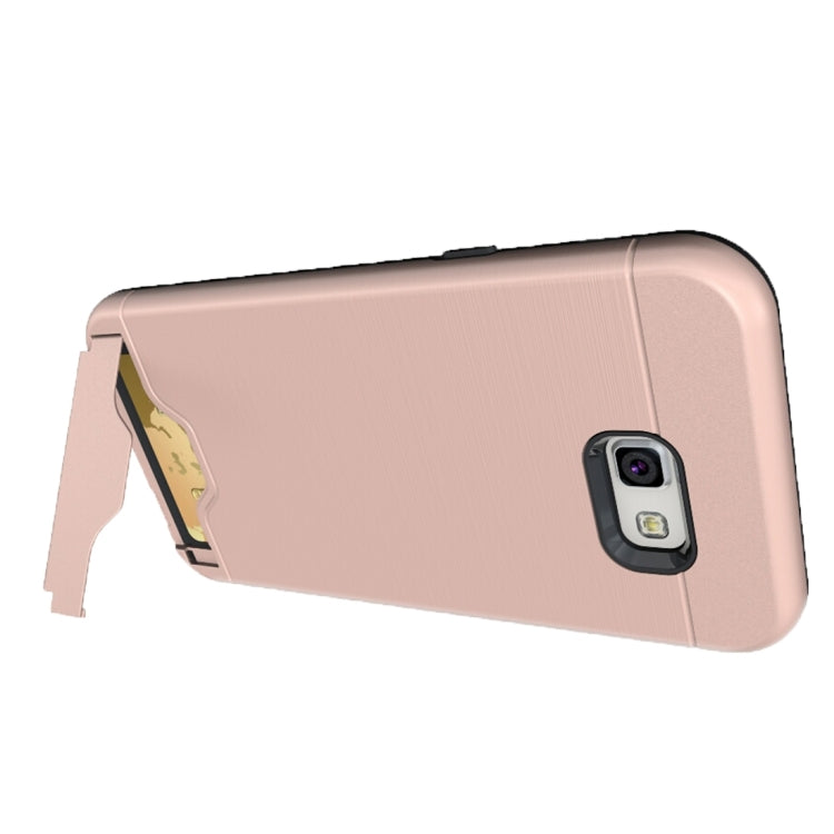 For Galaxy A7 (2017) / A720 Brushed Texture Separable PC + TPU Protective Combination Back Case with Holder & Card Slot