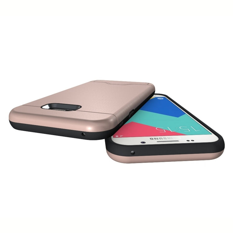 For Galaxy A7 (2017) / A720 Brushed Texture Separable PC + TPU Protective Combination Back Case with Holder & Card Slot