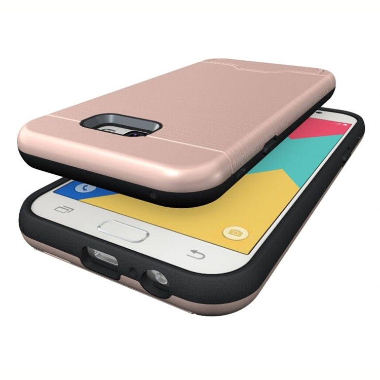 For Galaxy A7 (2017) / A720 Brushed Texture Separable PC + TPU Protective Combination Back Case with Holder & Card Slot