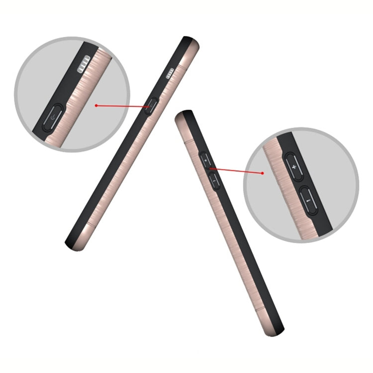 For Galaxy A7 (2017) / A720 Brushed Texture Separable PC + TPU Protective Combination Back Case with Holder & Card Slot