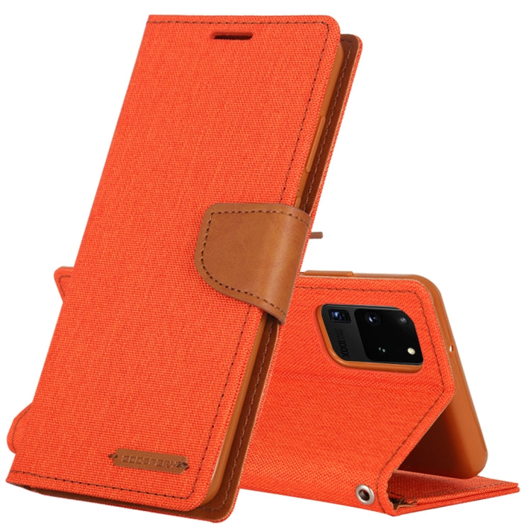 GOOSPERY CANVAS DIARY For Galaxy S20 Ultra Canvas Texture Horizontal Flip PU Leather Case, with Holder & Card Slots & Wallet