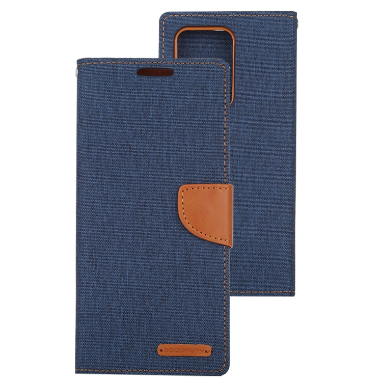 GOOSPERY CANVAS DIARY For Galaxy S20 Ultra Canvas Texture Horizontal Flip PU Leather Case, with Holder & Card Slots & Wallet