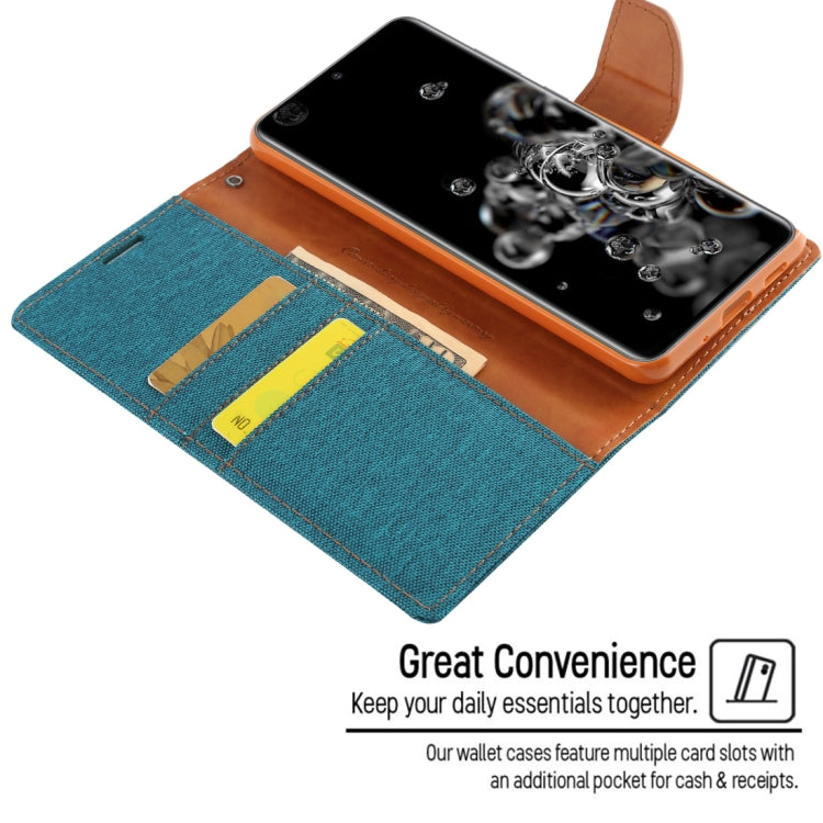 GOOSPERY CANVAS DIARY For Galaxy S20 Ultra Canvas Texture Horizontal Flip PU Leather Case, with Holder & Card Slots & Wallet
