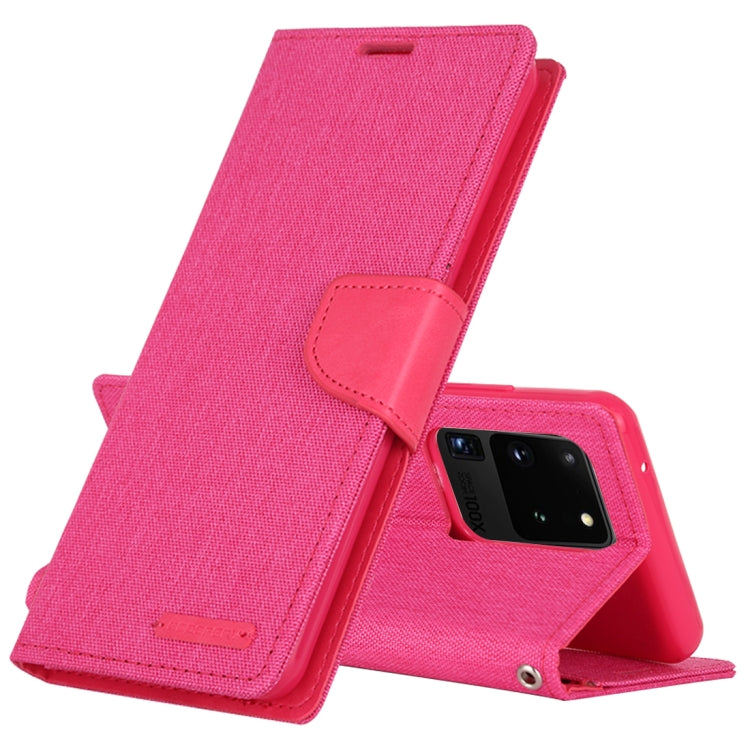 GOOSPERY CANVAS DIARY For Galaxy S20 Ultra Canvas Texture Horizontal Flip PU Leather Case, with Holder & Card Slots & Wallet