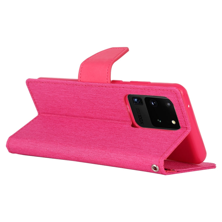 GOOSPERY CANVAS DIARY For Galaxy S20 Ultra Canvas Texture Horizontal Flip PU Leather Case, with Holder & Card Slots & Wallet