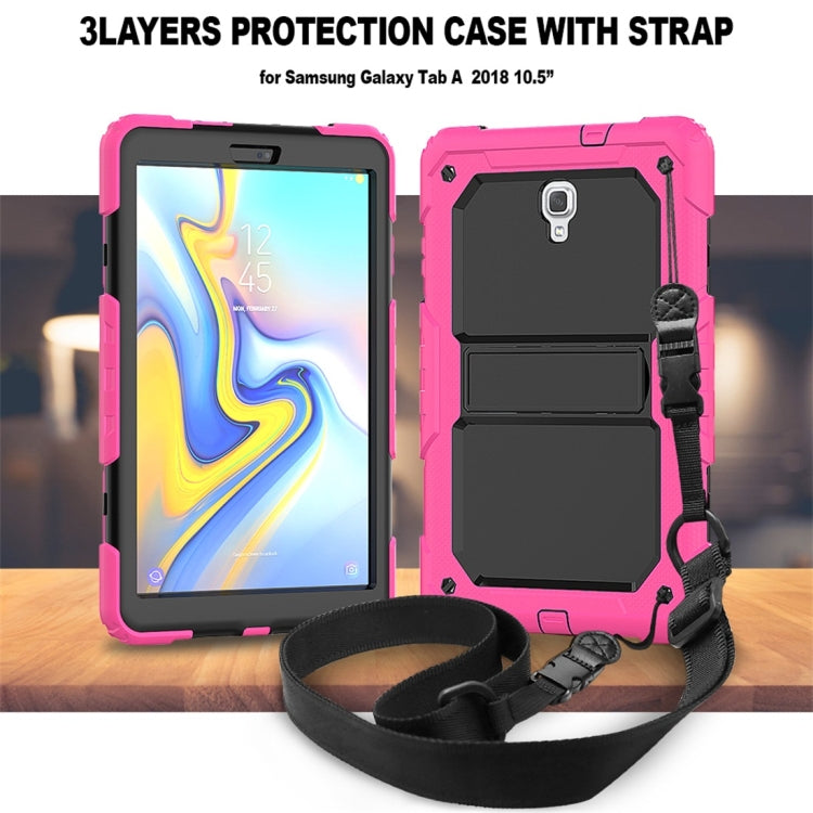 Shockproof PC + Silica Gel Protective Case for Galaxy Tab A 10.5 T590, with Holder & Shoulder Strap