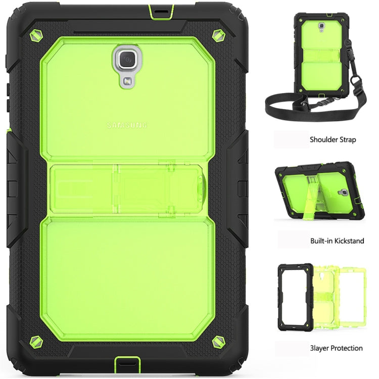 Shockproof Transparent PC + Silica Gel Protective Case for Galaxy Tab A 10.5 T590, with Holder & Shoulder Strap