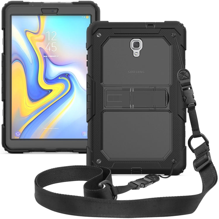 Shockproof Transparent PC + Silica Gel Protective Case for Galaxy Tab A 10.5 T590, with Holder & Shoulder Strap