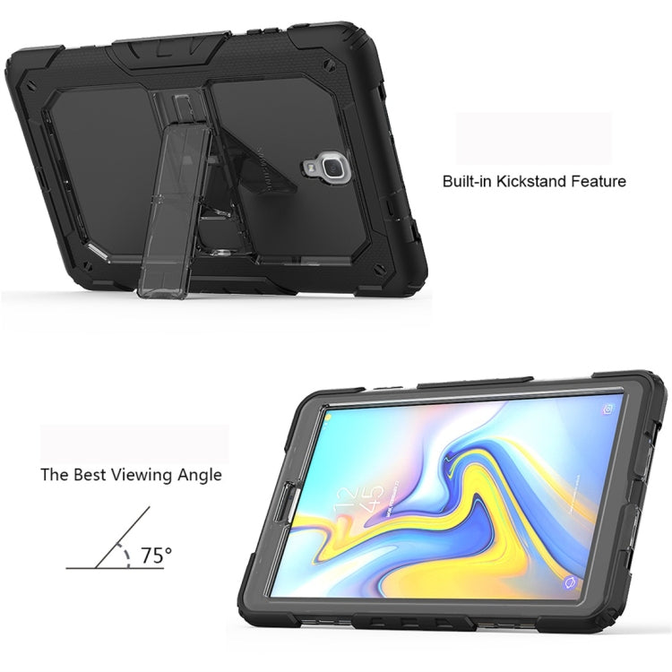 Shockproof Transparent PC + Silica Gel Protective Case for Galaxy Tab A 10.5 T590, with Holder & Shoulder Strap