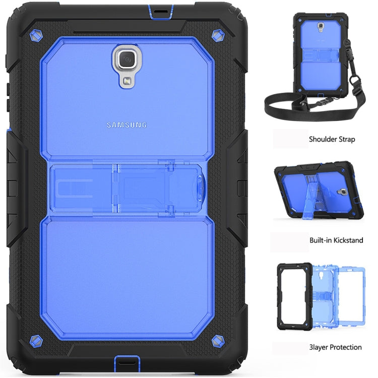 Shockproof Transparent PC + Silica Gel Protective Case for Galaxy Tab A 10.5 T590, with Holder & Shoulder Strap
