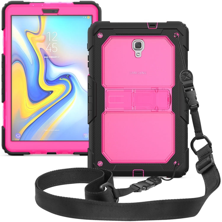 Shockproof Transparent PC + Silica Gel Protective Case for Galaxy Tab A 10.5 T590, with Holder & Shoulder Strap