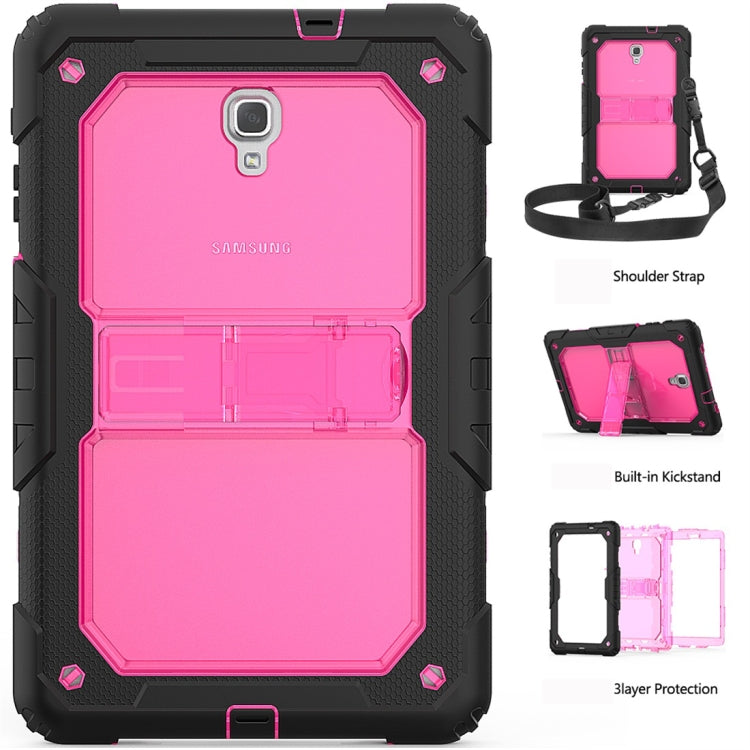 Shockproof Transparent PC + Silica Gel Protective Case for Galaxy Tab A 10.5 T590, with Holder & Shoulder Strap