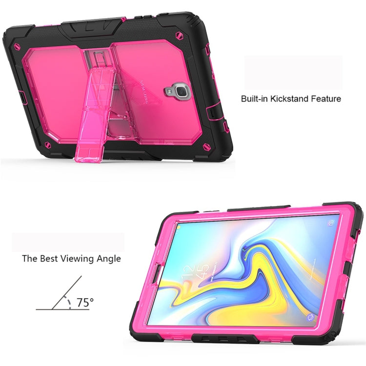 Shockproof Transparent PC + Silica Gel Protective Case for Galaxy Tab A 10.5 T590, with Holder & Shoulder Strap