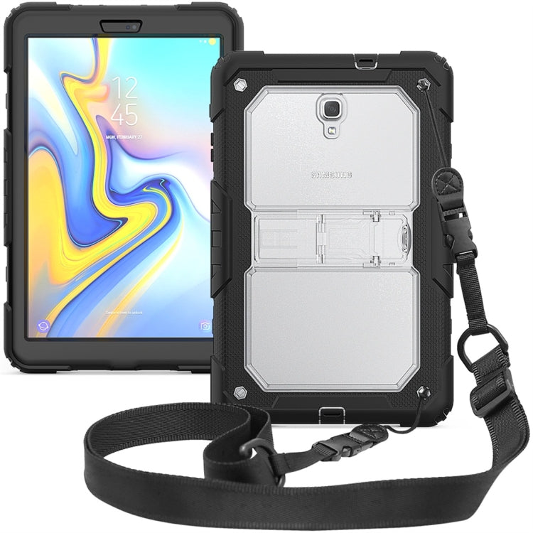Shockproof Transparent PC + Silica Gel Protective Case for Galaxy Tab A 10.5 T590, with Holder & Shoulder Strap