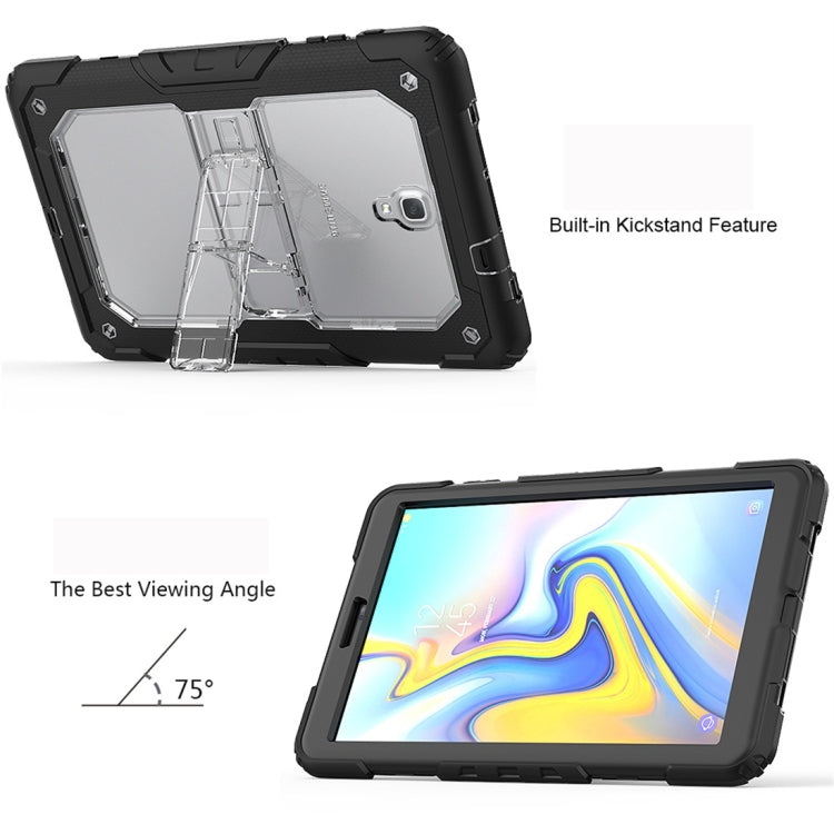 Shockproof Transparent PC + Silica Gel Protective Case for Galaxy Tab A 10.5 T590, with Holder & Shoulder Strap