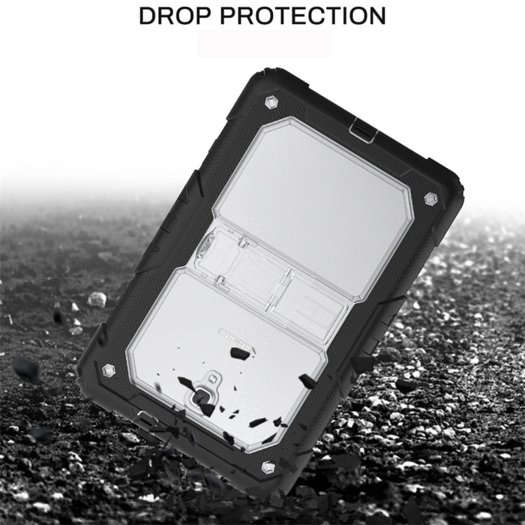 Shockproof Transparent PC + Silica Gel Protective Case for Galaxy Tab A 10.5 T590, with Holder & Shoulder Strap