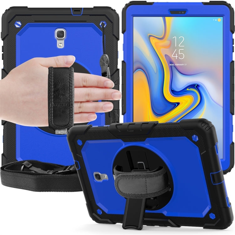 Shockproof Black Silica Gel + Colorful PC Protective Case for Galaxy Tab A 10.5 T590, with Holder & Shoulder Strap & Hand Strap & Pen Slot