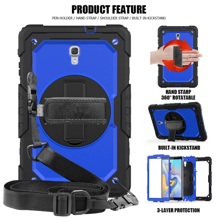 Shockproof Black Silica Gel + Colorful PC Protective Case for Galaxy Tab A 10.5 T590, with Holder & Shoulder Strap & Hand Strap & Pen Slot