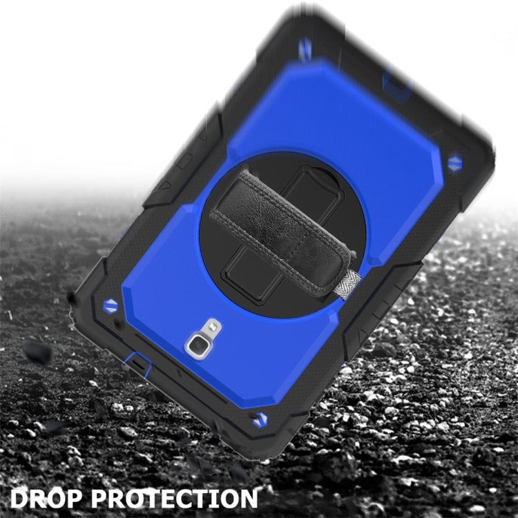 Shockproof Black Silica Gel + Colorful PC Protective Case for Galaxy Tab A 10.5 T590, with Holder & Shoulder Strap & Hand Strap & Pen Slot