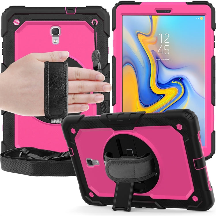 Shockproof Black Silica Gel + Colorful PC Protective Case for Galaxy Tab A 10.5 T590, with Holder & Shoulder Strap & Hand Strap & Pen Slot