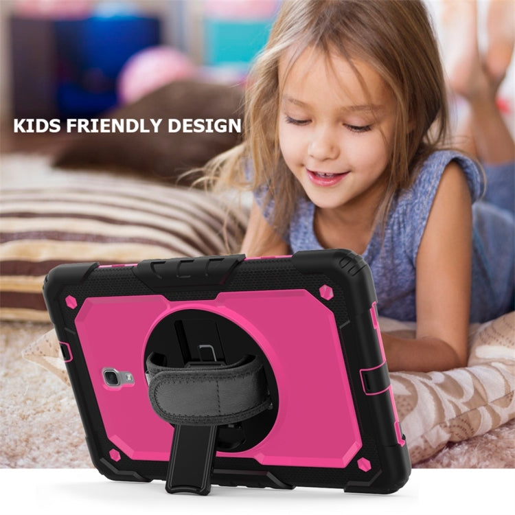 Shockproof Black Silica Gel + Colorful PC Protective Case for Galaxy Tab A 10.5 T590, with Holder & Shoulder Strap & Hand Strap & Pen Slot