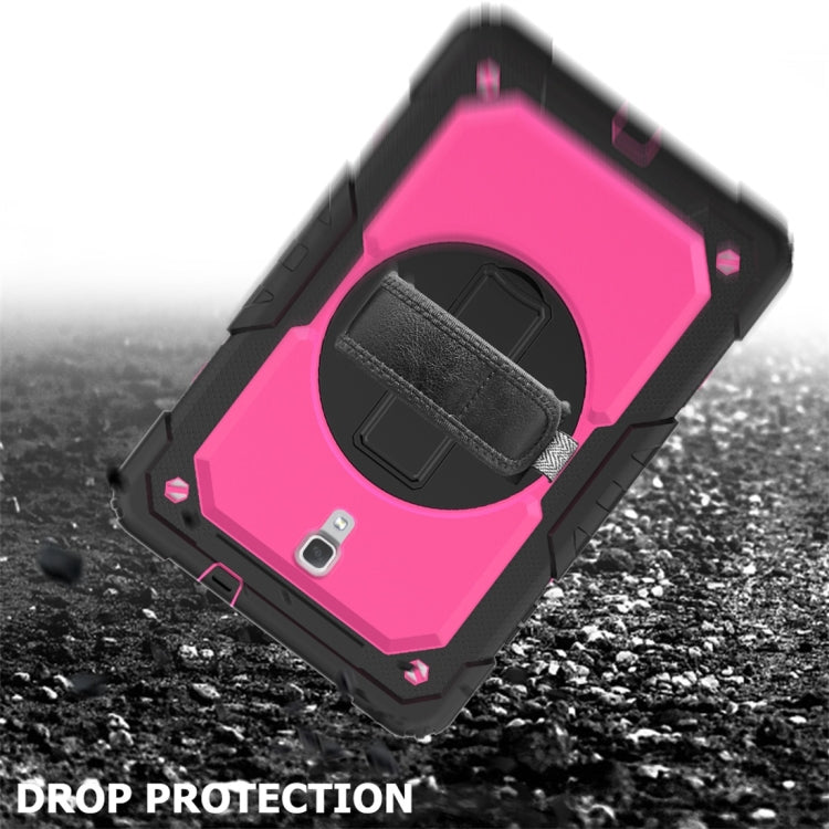 Shockproof Black Silica Gel + Colorful PC Protective Case for Galaxy Tab A 10.5 T590, with Holder & Shoulder Strap & Hand Strap & Pen Slot