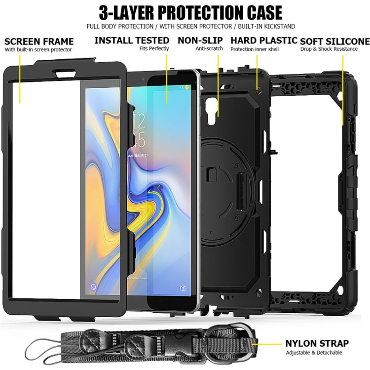 Shockproof Colorful Silica Gel + PC Protective Case for Galaxy Tab A 10.5 T590, with Holder & Shoulder Strap & Hand Strap & Pen Slot