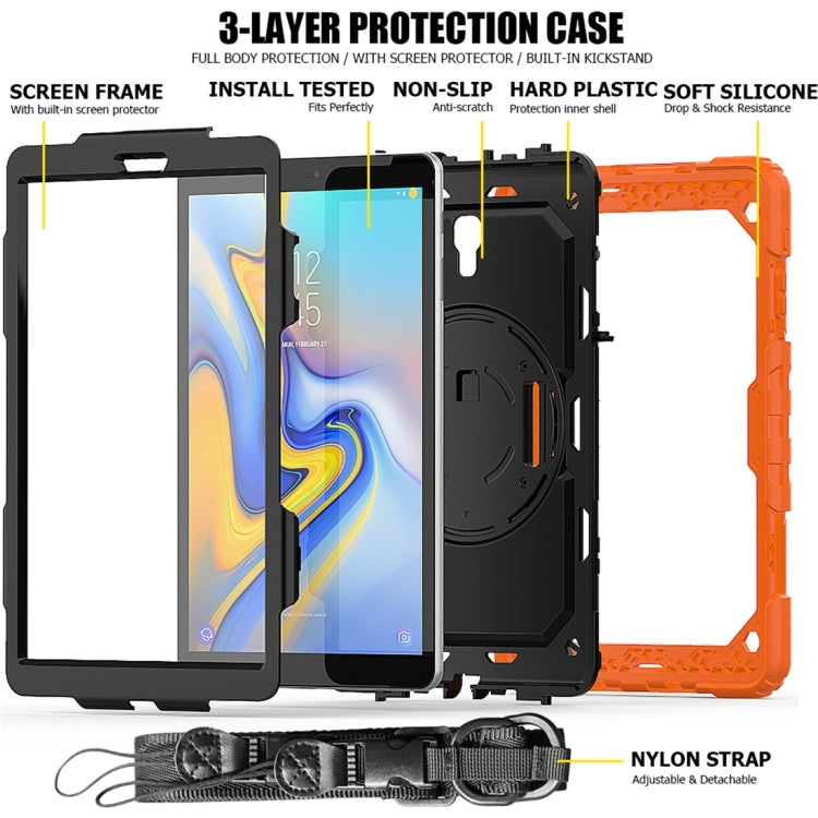 Shockproof Colorful Silica Gel + PC Protective Case for Galaxy Tab A 10.5 T590, with Holder & Shoulder Strap & Hand Strap & Pen Slot