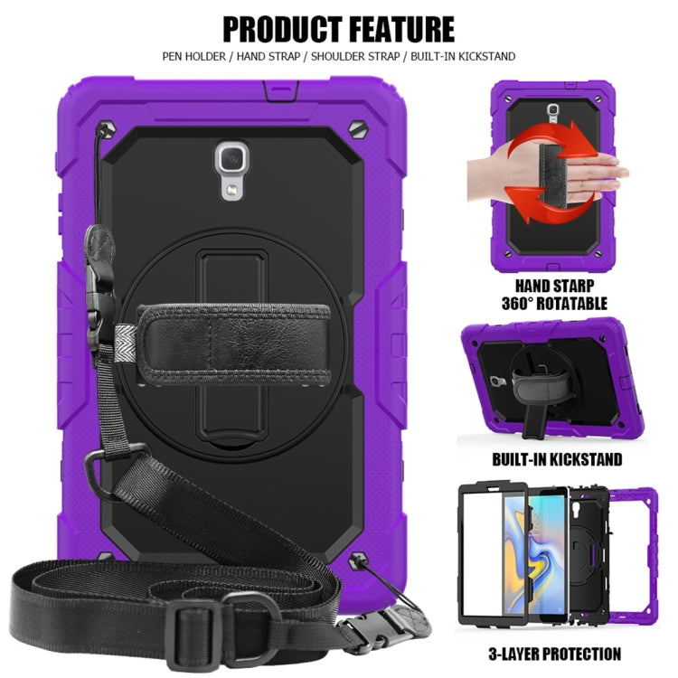 Shockproof Colorful Silica Gel + PC Protective Case for Galaxy Tab A 10.5 T590, with Holder & Shoulder Strap & Hand Strap & Pen Slot