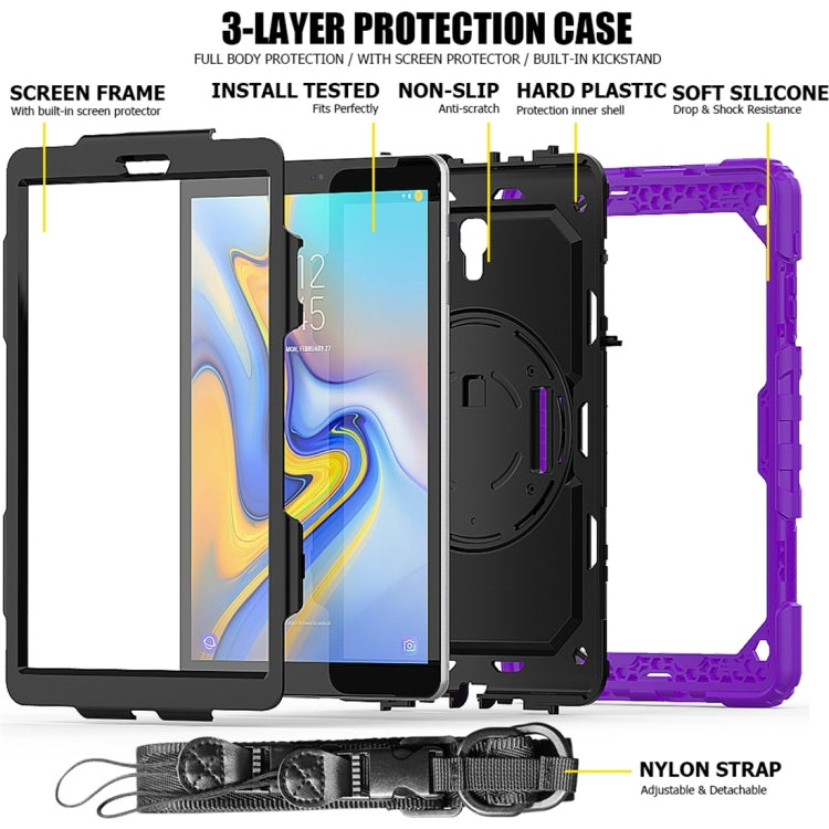 Shockproof Colorful Silica Gel + PC Protective Case for Galaxy Tab A 10.5 T590, with Holder & Shoulder Strap & Hand Strap & Pen Slot