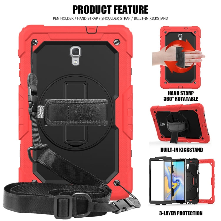 Shockproof Colorful Silica Gel + PC Protective Case for Galaxy Tab A 10.5 T590, with Holder & Shoulder Strap & Hand Strap & Pen Slot
