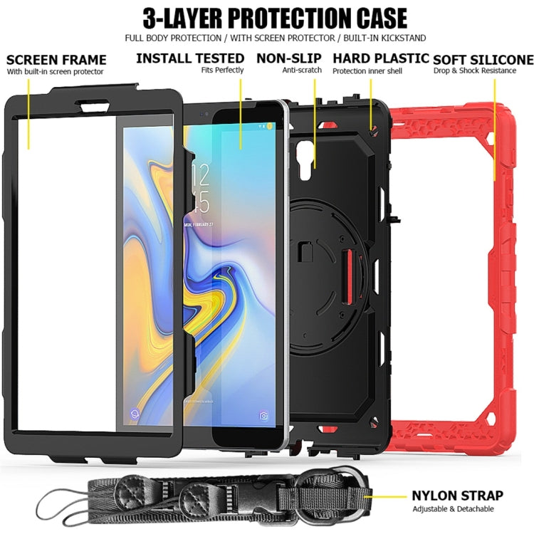 Shockproof Colorful Silica Gel + PC Protective Case for Galaxy Tab A 10.5 T590, with Holder & Shoulder Strap & Hand Strap & Pen Slot
