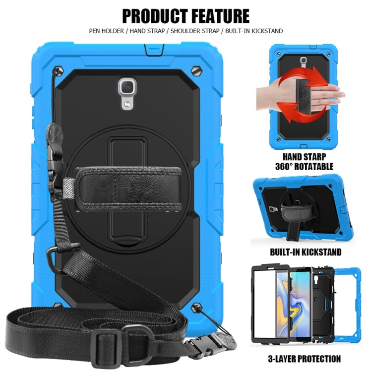 Shockproof Colorful Silica Gel + PC Protective Case for Galaxy Tab A 10.5 T590, with Holder & Shoulder Strap & Hand Strap & Pen Slot