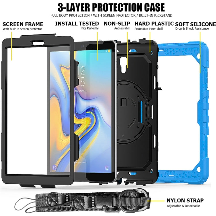 Shockproof Colorful Silica Gel + PC Protective Case for Galaxy Tab A 10.5 T590, with Holder & Shoulder Strap & Hand Strap & Pen Slot
