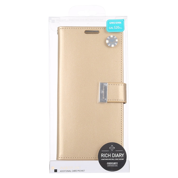 GOOSPERY RICH DIARY For Galaxy S20+ PU + TPU Crazy Horse Texture Horizontal Flip Leather Case, with Card Slots & Wallet & Photo frame