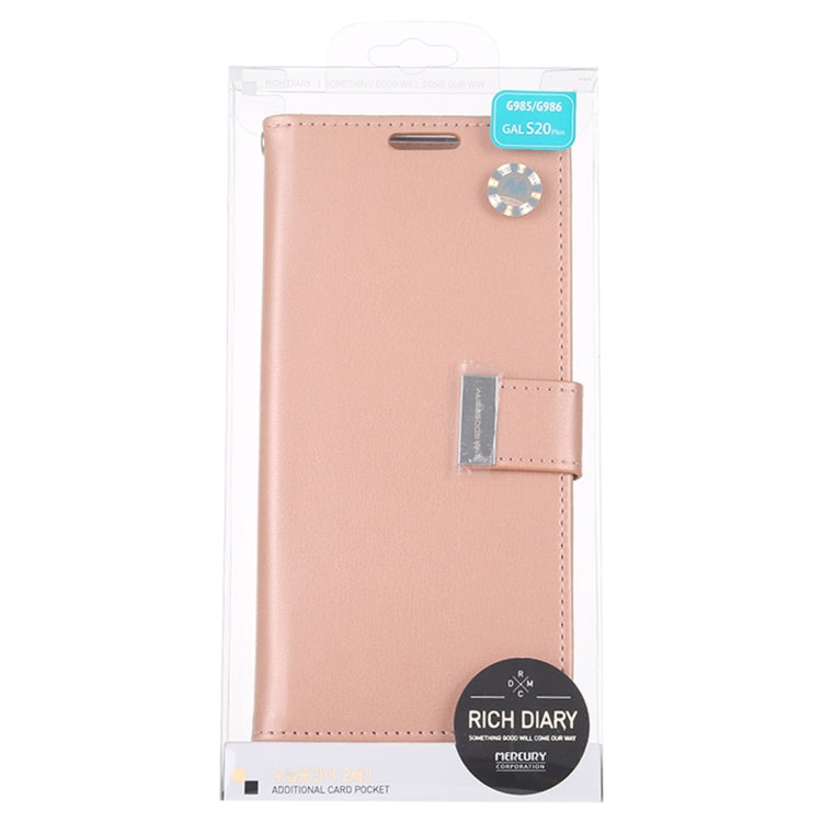 GOOSPERY RICH DIARY For Galaxy S20+ PU + TPU Crazy Horse Texture Horizontal Flip Leather Case, with Card Slots & Wallet & Photo frame