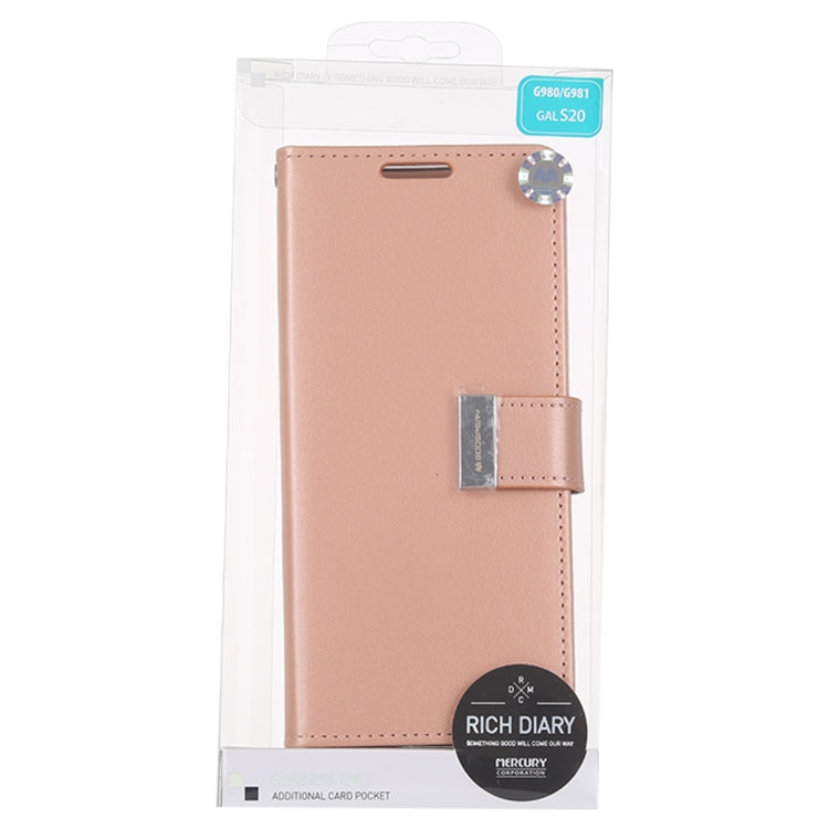 GOOSPERY RICH DIARY For Galaxy S20 PU + TPU Crazy Horse Texture Horizontal Flip Leather Case, with Card Slots & Wallet & Photo frame